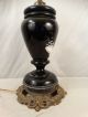 Antique Mary Gregory Style Enamel Painted Glass Old Girl & Butterfly Vase Lamp Lamps photo 3