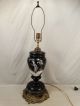 Antique Mary Gregory Style Enamel Painted Glass Old Girl & Butterfly Vase Lamp Lamps photo 6