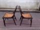 Antique Federal Empire Paint Decorated Side Chairs With Cane Seats 1830s 1800-1899 photo 6