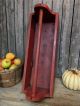Primitive Vtg Old Wood Carpenter Tool Box Barn Red Farm Carrier Tote Primitives photo 4