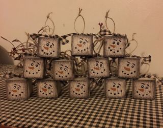 Primitive Crackle Ornaments Bowl Fillers Wood Country Farmhouse Decor photo