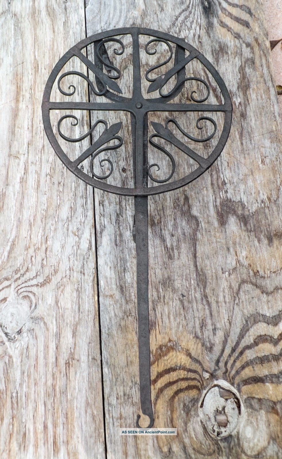 Primitive Wrought Iron Rotating Ornate Hearth Gridiron Late 18th Early 19th Cent Primitives photo
