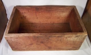 Primitive Vintage Wood Box - Early Rustic Handmade Industrial Parts Wooden Box photo