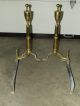 Antique Large Brass French Victorian Style Fireplace Hearth Andirons Fireplaces & Mantels photo 11