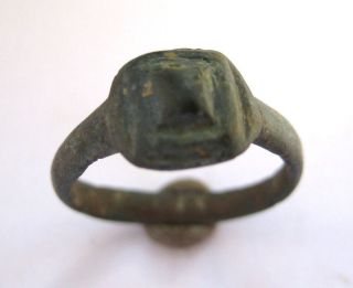 Circa.  1300 A.  D British Found Medieval Period Bronze Decorative Ring photo