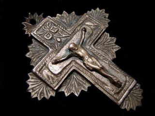 Post Byzantine Pectoral Reliquary Orthodox Silver Cross,  Relic Is Inside, photo