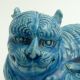 19th Century Chinese Turquoise Glazed Porcelain Tiger,  Daoguang Period Ornaments photo 2