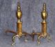 Andirons Fireplace Cast Solid Brass Claw Feet Large 18 In Antique 1800 Hearth Ware photo 1
