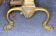 Andirons Fireplace Cast Solid Brass Claw Feet Large 18 In Antique 1800 Hearth Ware photo 3