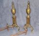 Andirons Fireplace Cast Solid Brass Claw Feet Large 18 In Antique 1800 Hearth Ware photo 4