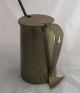 Antique Cape Cod Shop Brass Hanging Fire Starter Stone Canister & Pot Hearth Ware photo 1