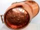 Large Primitave Solid Copper Antique Coal Scuttle / Hog / Kindling Carrier. Primitives photo 7