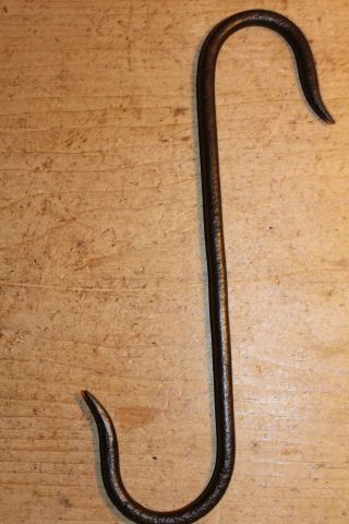 Antique Wrought Iron S Hook Meat/beam/game/hook (butchers/bacon Hook) photo