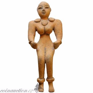 Large Size Near Eastern Late Bronze Age Ceramic Female Statue Idol 1500 - 1000 Bc photo