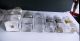 Six Antique Apothecary Pharmacy Bottles W Stoppers,  Sized 12 