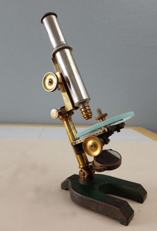 Schieck Berlin Antique Brass Revolver - Trichinenskop Microscope W/compressorium photo