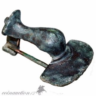 Stunning Roman Bronze Knee Fibula Brooch 2nd Century Ad photo