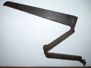 Very Rare Antique 1780 Field Doctor Surgical Medical Folding Amputation Saw photo