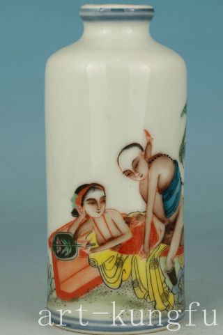 Chinese Old Porcelain Handmade Painting Belle Vase Bottle Art Gift Decoration photo