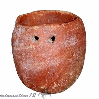 Museum Quality 2500 Bc Egyptian Small Terracotta,  Cup ?,  With 4 Holes photo
