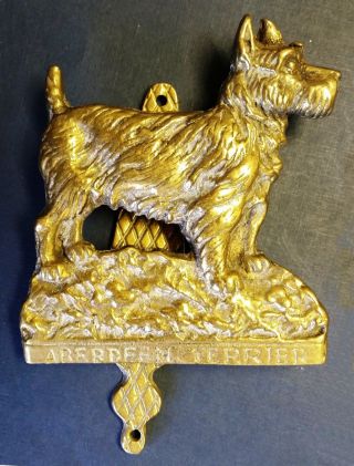 Vintage Brass Aberdeen Terrier Door Knocker photo