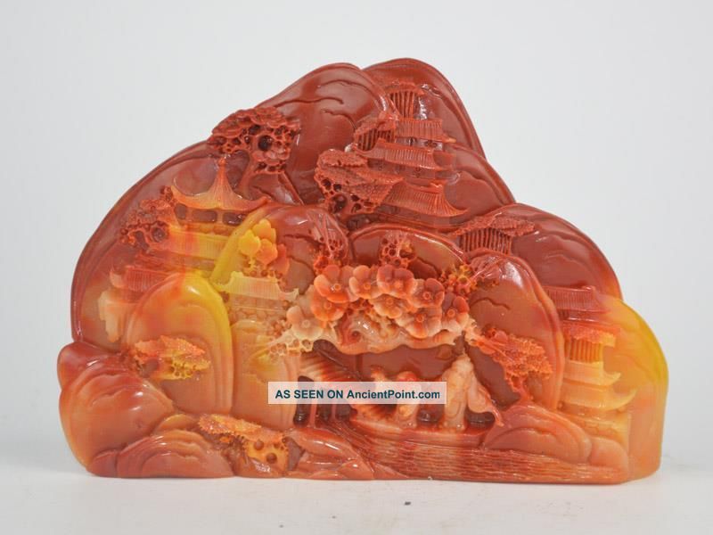 Collectible Decorated Old Jade Carving Plum Decoration China Statue Other Chinese Antiques photo