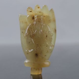 Old Jade Hand Carved The God Of Wealth Hand Shape Statue D370 photo