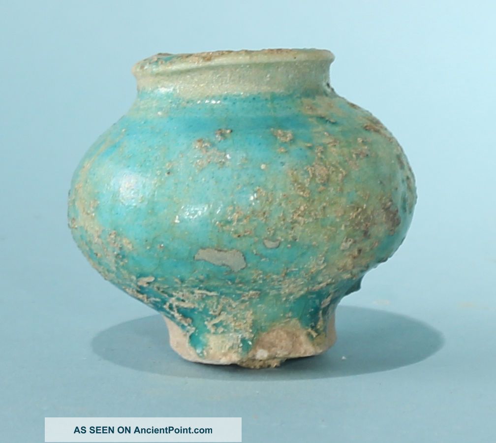 Islamic Miniature Blue Glazed Bowl - Ancient Art & Antiquities Holy Land photo