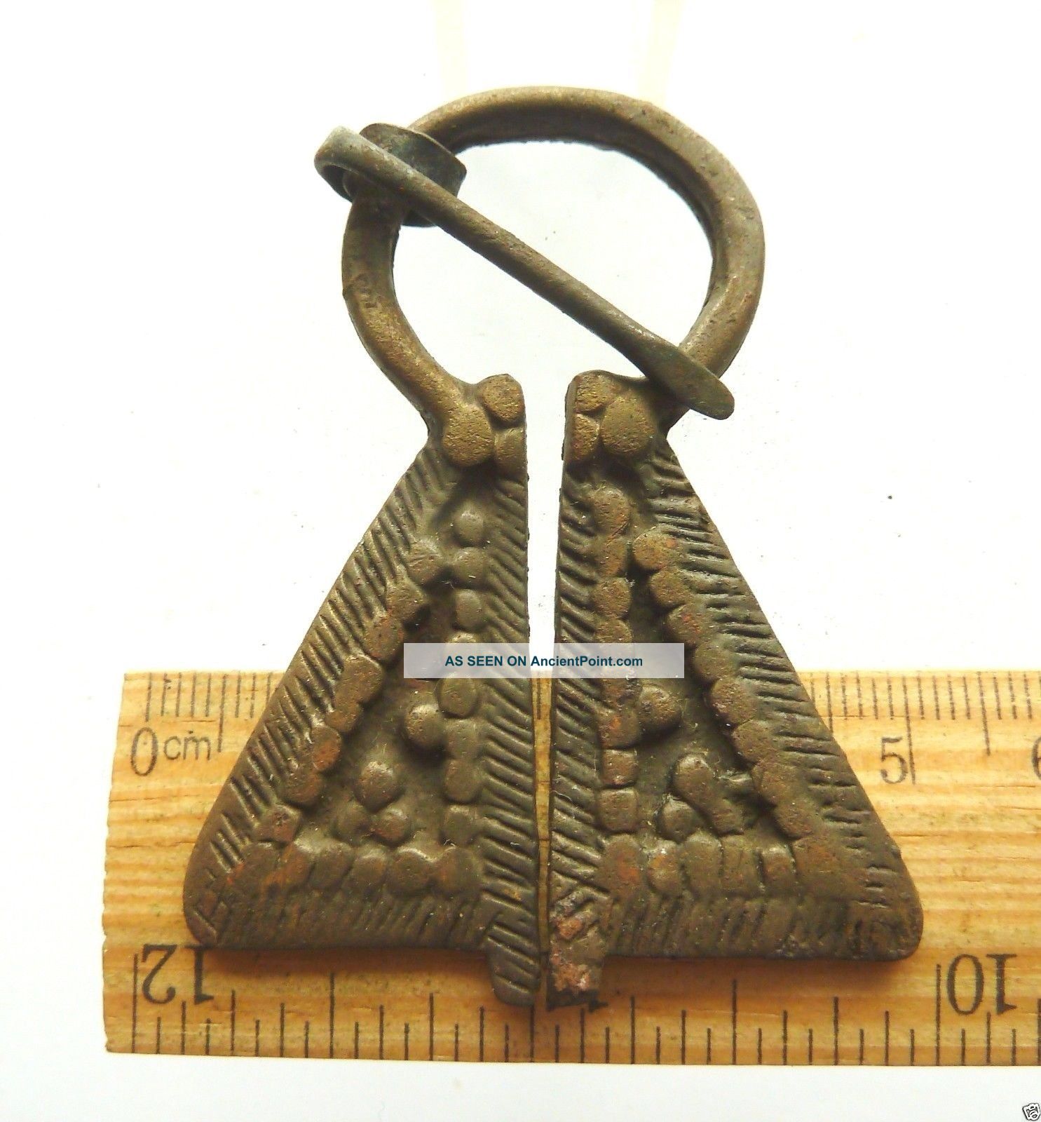Authentic Ancient Medieval Artifact - Bronze Fibula (k001) Viking photo