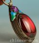 Noble Chinese Old Silver Red Jade Cloisonne Pendant Netsuke Ornament Necklaces & Pendants photo 1