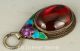 Noble Chinese Old Silver Red Jade Cloisonne Pendant Netsuke Ornament Necklaces & Pendants photo 2