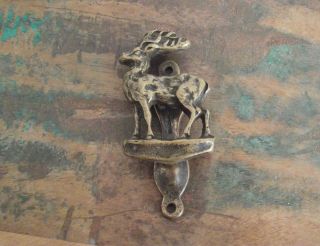 Door Knocker Small Brass Deer Stag Design Ideal Small Cottage Summer House photo