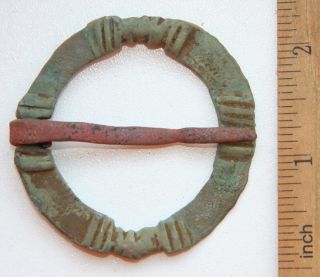Ancient Old Ornament Bronze Fibula Brooch (avg35) photo