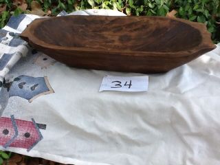Dough Bowl Trencher Table Centerpiece - Primitive Decor Hand Carved Wood Style 34 photo