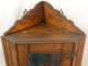 Ca.  1900 Antique Victorian Oak Bevel Mirror Wood Medicine Chest Corner Cabinet 1900-1950 photo 1