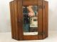 Ca.  1900 Antique Victorian Oak Bevel Mirror Wood Medicine Chest Corner Cabinet 1900-1950 photo 2