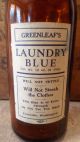 Rare Vintage Greenleaf ' S Laundry Blue Bluing Liquid In Rare Amber Bottle Primitives photo 1