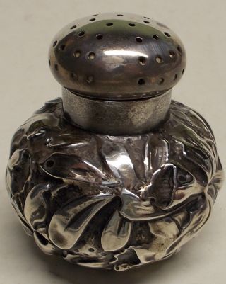 George Shiebler Fiorito Sterling Silver Salt Pepper Shaker 1900 ' S Reprosse Flora photo