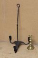Museum Quality 18th C American Wrought Iron 3 Candle Chandelier Surface Primitives photo 1