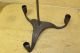 Museum Quality 18th C American Wrought Iron 3 Candle Chandelier Surface Primitives photo 2