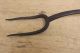 A Great Early 18th C Wrought Iron Two Tine Tasting Fork In Old Surface Primitives photo 5