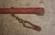 Primitive Antique Red Paint Wood Handle Barbed Wire Fence Stretcher Tool Rustic Primitives photo 1