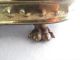 Vintage Brass Planter Embossed Cabbage Rose England Claw Feet Hearth Ware photo 4