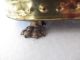 Vintage Brass Planter Embossed Cabbage Rose England Claw Feet Hearth Ware photo 5