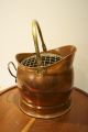 Antique Brass And Copper Fireplace Scuttle,  Coal Ash Bucket Hearth Ware photo 1