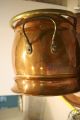 Antique Brass And Copper Fireplace Scuttle,  Coal Ash Bucket Hearth Ware photo 7