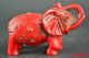 Collectible China Old Red Resin Carve Animal Elephant Sculpture Decor Statue Other Antique Chinese Statues photo 2