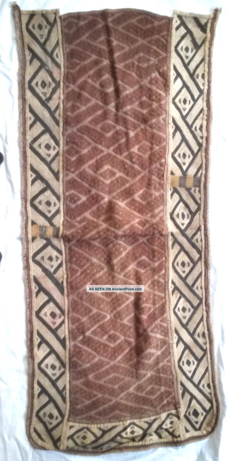 Antique African Textile Art Kuba Cloth Wall Hanging 50 