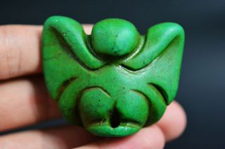 Chinese Hongshan Culture Turquoise Holy Owl Amulet Pendant/statue Jp96 photo