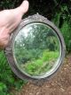 Victorian Antique Small Round Mirror Shabby Boudoir Vanity Primitive & Worn Victorian photo 2